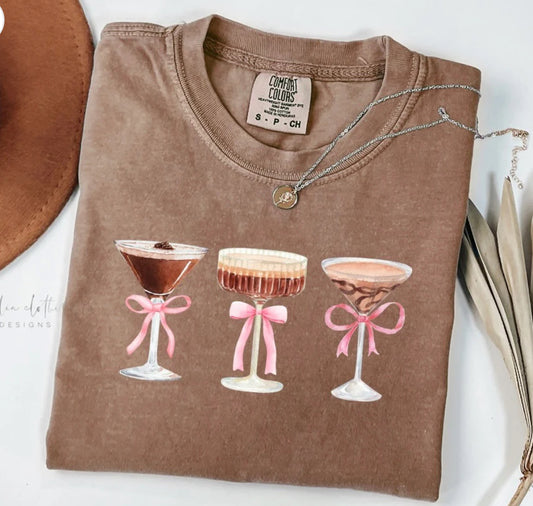 Espresso Martini with pink bows