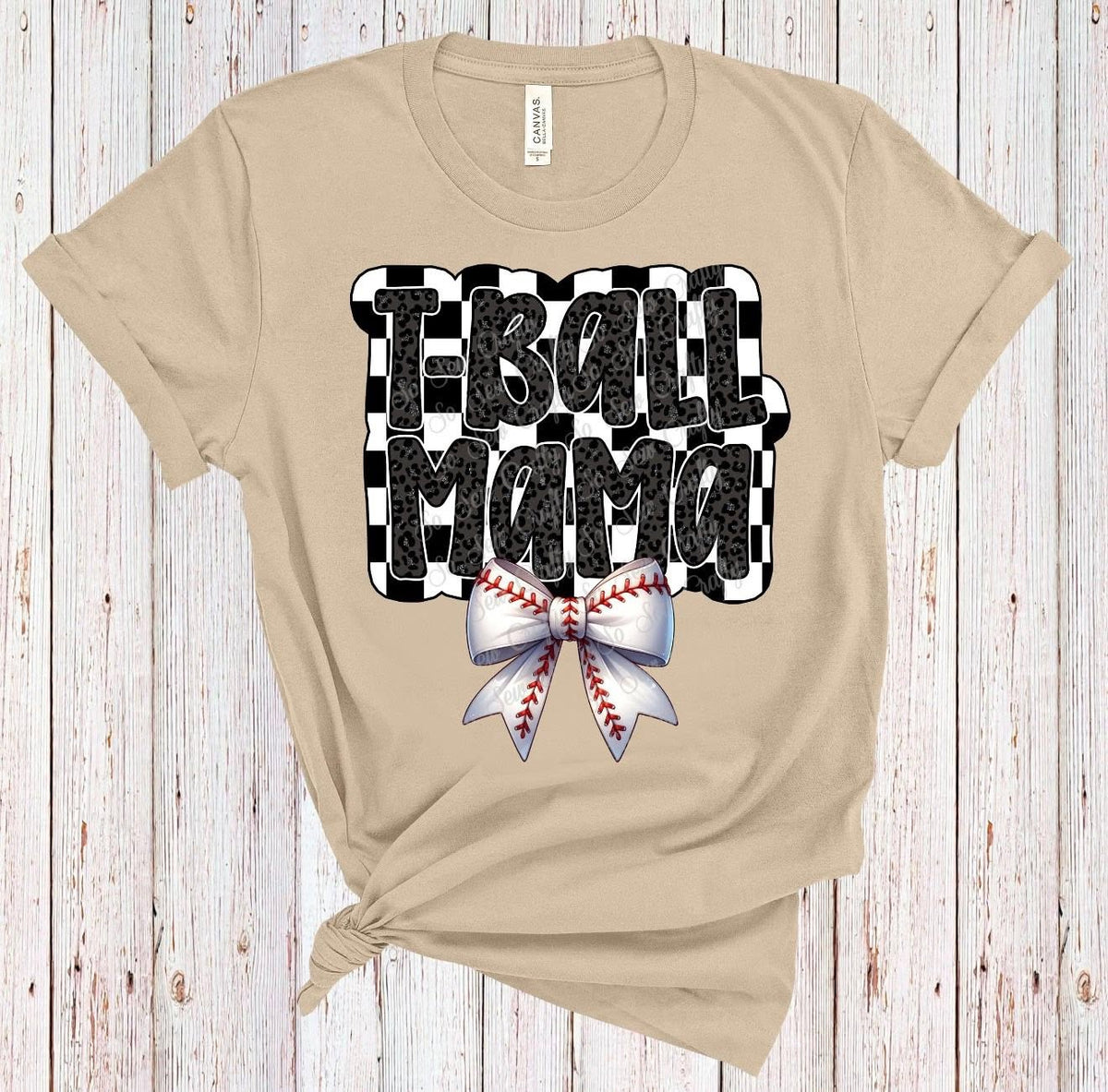 T-Ball Mama Checkers & Bows