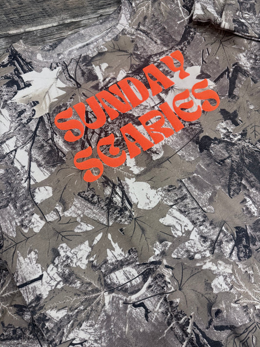 Camo Crewneck Sweatshirt with Puff Vinyl