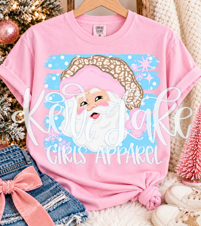 Pink & Leopard Santa